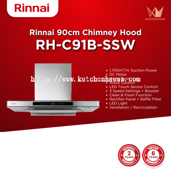 RINNAI - 90cm Chimney Cooker Hood | RH-C91B-SSW