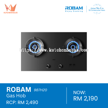 ROBAM - 2 Burners Gas Hob with Matt Glass & Timer | 9B7H20