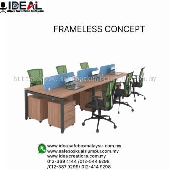 Office Workstation Table Frameless Concept