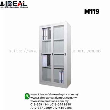 Office Steel Cabinet Height Glass Sliding Door M119