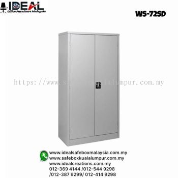 Office Steel Furniture Full Height Outer Front Swing Door Cupboard With 3 Adjustable Shelves WS-72SD