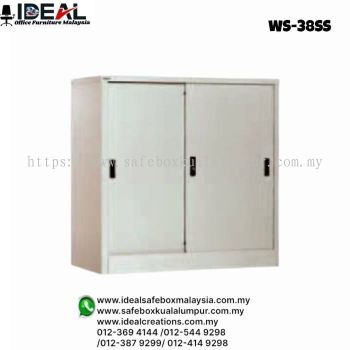 Office Steel Furniture Half Height Steel Sliding Door Cupboard With 1 Adjustable Shelf WS-36SS