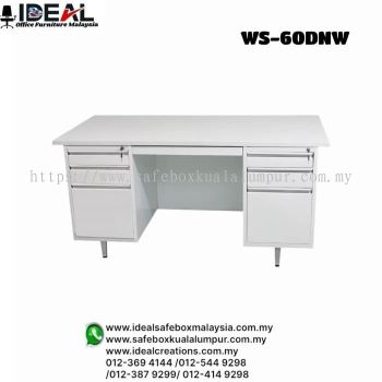 Office Steel Furniture Desk Particle Board Top Double Pedestal Desk With Particle Top WS-60DNW