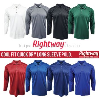 Rightway QDPL55 Quick Dry Long Sleeve Polo Shirt