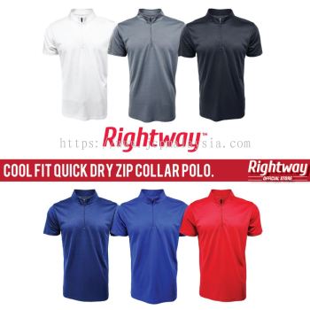 Rightway QD57 Quick Dry Zip Collar Polo T-Shirt