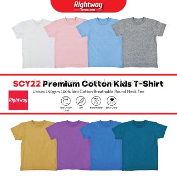 Rightway SCY22 Premium Siro Cotton 190gsm Kids T-Shirt