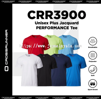 CROSSRUNNER MicrofiberPlus Jacquard Performance Tee Round Neckline Quick Dry Breathable Lightweight CRR3900
