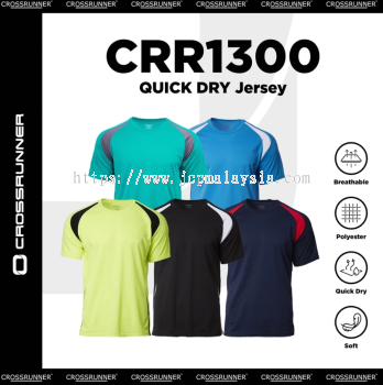 CROSSRUNNER Microfiber Quick Dry Zen Tee Round Neck Jersey Sport Training T-Shirt Unisex CRR1300