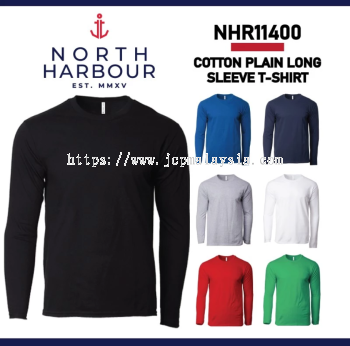 NORTH HARBOUR Round Neck Long Sleeve Cotton T-Shirt NHR11400