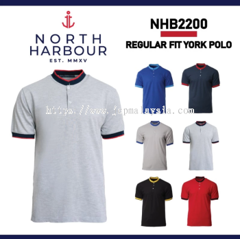 NORTH HARBOUR Unisex Signature York Polo Shirt Men Women Mandarin Collar Polo Shirt NHB2200