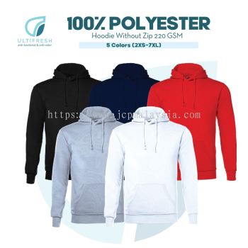ULTIFRESH Anti-Bacterial Plain Hoodie Without Zip Adult Jacket UHD30