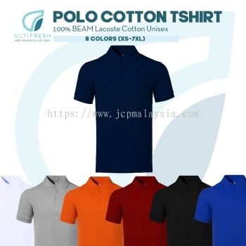 ULTIFRESH Plain Polo T Shirt BEAM Cotton Unisex BPT01