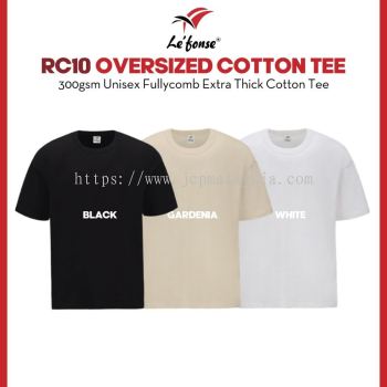 LEFONSE Extra Thick 300gsm Oversized Cotton T-Shirt Unisex Fullycomb Cotton Round Neck T-Shirt RC10