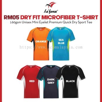 LEFONSE Premium Microfiber Dry Fit T-Shirt Unisex 160gsm UV Reflection Fast Drying RM05