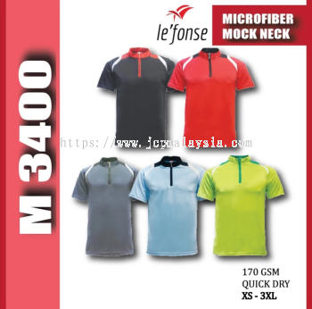 LEFONSE Premium Microfiber Mock Neck with Zip M3400