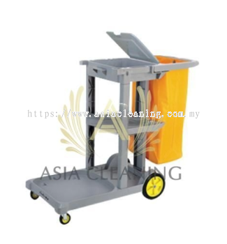 Janitor Cart C/W Cover - Grey