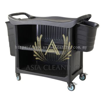 3 Tiers Utilities Cart C/W Buckets (Black Body)