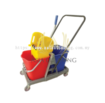 Double Mop Bucket Complete   Down Press (Plastic) 