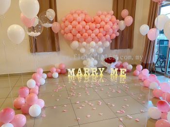 Pink And White Proposal Balloons Decoration