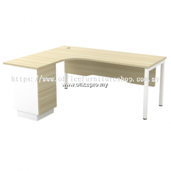 L-Shape Manager Table C/W Matrix U Leg & Pedestal 2D1F | Executive TableOffice Table Putra | Meja Pengarah TTDI, Setiawangsa, Wangsa Maju, Ampang, Putra Perdana IPSWL/SML-3D