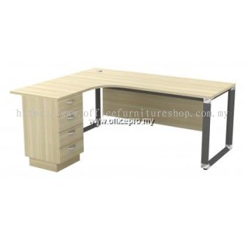 IPOWL-4D L-Shape Manager Table With Wooden Front Panel & 4D Drawer��Office Table Shah Alam