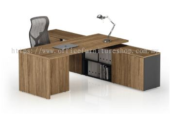 IPPDT-06 Director Table L Profuse Director Table With Side Cabinet | Office Table Putra Perdana