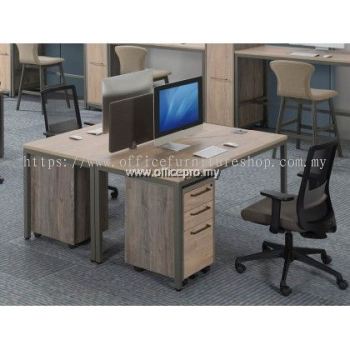 Standard Table With Mobile Pedestal | Workstation Office Cluster Of 2,4 2D1F | Office Cubicle Malaysia IP-MX2 1670 
