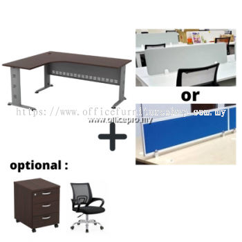 Workstation Office Cluster Of 2 Seater I Office Panel I Office Divider I Q Series Set (T Design) | Office Cubicle | Office Partition Malaysia IPWT2-Q 16/18-12/15