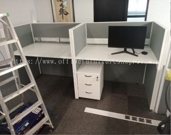 Office Furniture Taman Puchong Intan Office Workstation Table Cluster Of 2 Seater | Office Cubicle | Office Partition