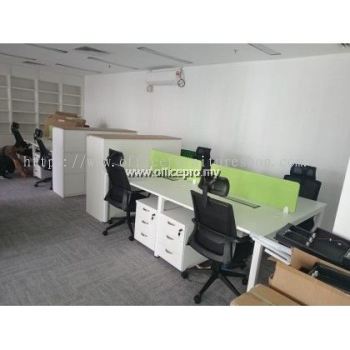 Office Furniture CIMB HUB Office Workstation Table Cluster Of 4 Seater | Office Cubicle | Office Partition