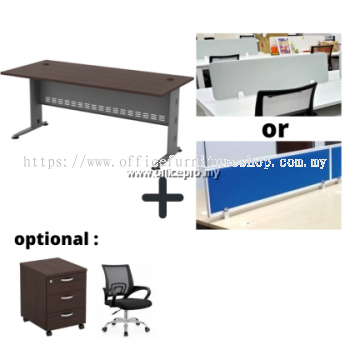 Workstation Office Cluster Of 4 Seater | Office Panel | Office Divider | Q Series Set (Rectangular Design) | Office Cubicle | Office Partition Bukit Tinggi