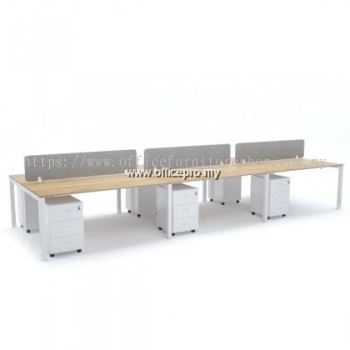 Office Workstation Table Cluster Of 6 Seater | Office Panel | Office Divider | N Series Set (Rectangular Type) | Office Cubicle | Office Partition Setia Alam