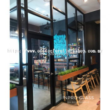 Shopfront Aluminium Frame Glass Office Partition | Glass Panel Wall Klang IPSFG - IN PRO GROUP SDN. BHD.