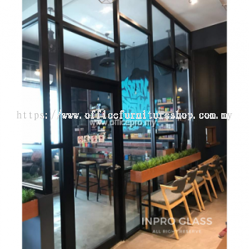 Shopfront Aluminium Frame Glass Office Partition | Glass Panel Wall Klang IPSFG