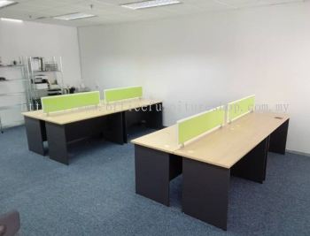 Office Furniture Kl Office Workstation Table Cluster Of 4 Seater | Office Cubicle | Office Partition | Meja Pejabat