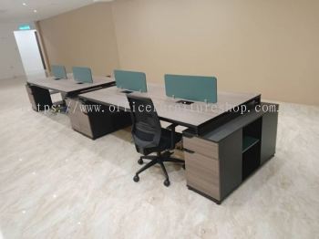 Office Furniture Port Klang Office Workstation Table Cluster Of 4 Seater | Office Cubicle | Office Partition | Meja Pejabat