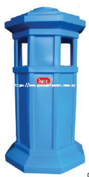 IMEC PE - P130  Waste Standing Bin c/w PE Inner  Liner & Stainless Steel Ashtray Bowel 