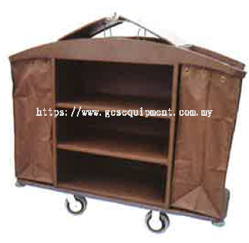 LD-MDT-208/EX(GR) POWDER COATING MAID TROLLEY C/W ORGANISER AND COVER