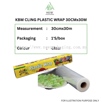 KBM CLING PLASTIC WRAP 30CMx30M