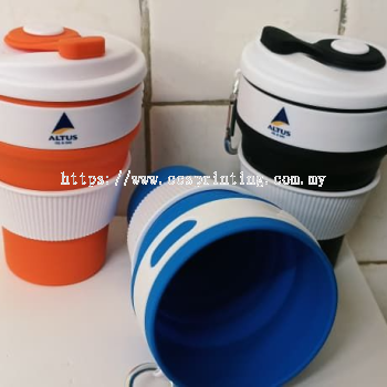 Silicone Collapsible Mug AM61 Capvault 355ml Custom Print Sabah | Eco Reusable Corporate Gift Kota Kinabalu