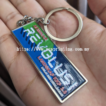 Custom 3D Metal Keychain Full Colour Sabah Zinc Alloy Die-Cast MOQ 100pcs Corporate Gift Souvenir Kota Kinabalu CCS