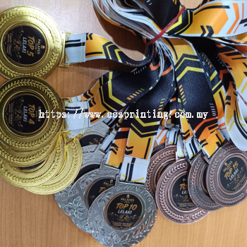 30mm Metal Medal with Lanyard Custom Picture Insert Sabah Gold Silver Bronze Competition Award Kota Kinabalu CCS