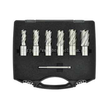 7Pc 30mm Depth Metric HSS Core Drill Kit In Plastic Box