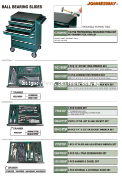 136PCS PROFESSIOOL MECHANICS TOOLS SET W/7-DRAWER TOOL TROLLEY P/N: C-7DW136