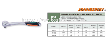 CURVED WRENCH RATCHET HANDLE 72 - TEETH P/N: R34