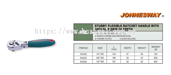 STUBBY FLEXIBLE RATCHET HANDLE WITH ANTI-SLIP GRIP 36-TEETH P/N: R42