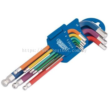 66132 - Metric Coloured Hex. and Ball End Key Set (9 Piece) 