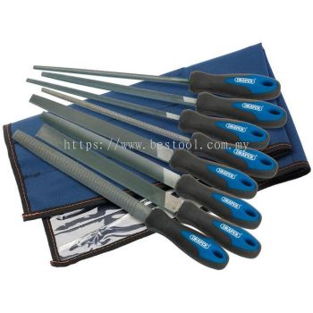 44961 - Soft Grip Engineer's File and Rasp Set, 200mm, Blue (8 Piece)