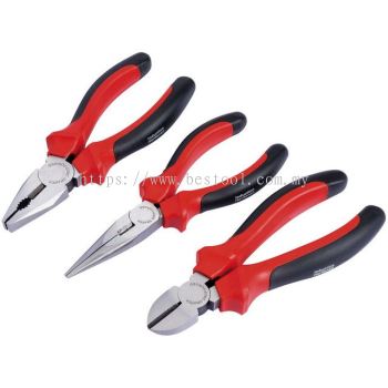 68001 - Plier Set With Soft Grip Handles, 160mm (3 Piece)