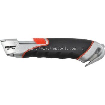 KEN5370780K - AUTO RETRACTABLE SAFETY KNIFE C/W STRAP/TAPE CUTTER